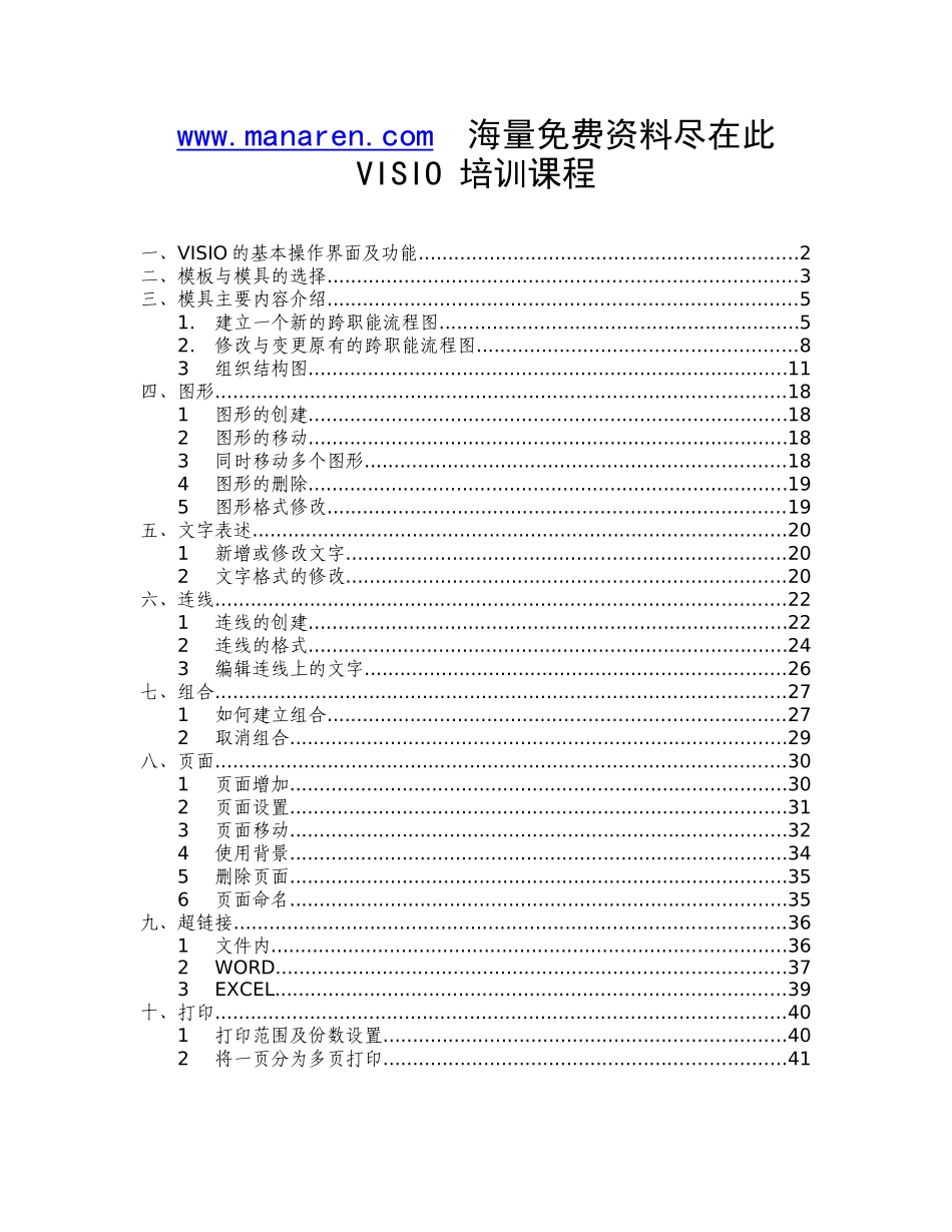 人力资源-VISIO使用培训课程_第1页
