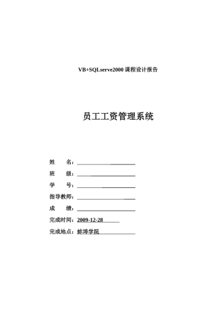 员工工资管理系统(VBSQL)[1]