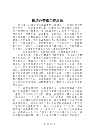 街道办禁毒工作总结