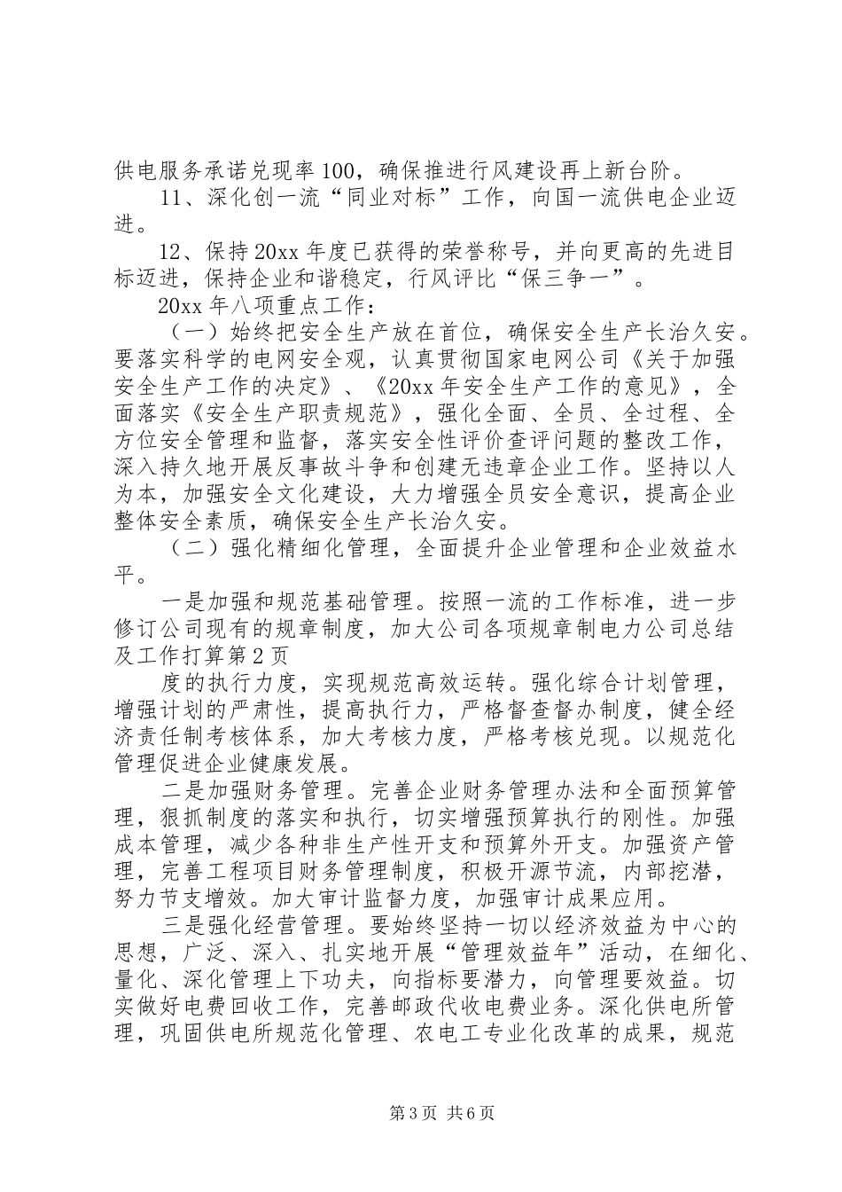 电力公司总结及工作打算_第3页