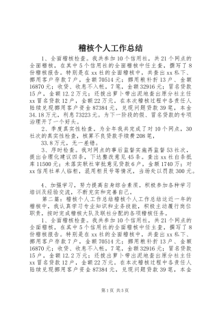 稽核个人工作总结