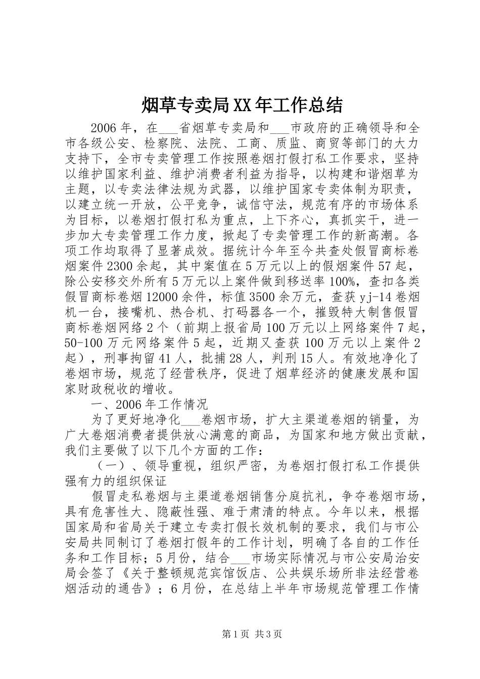 烟草专卖局工作总结_第1页