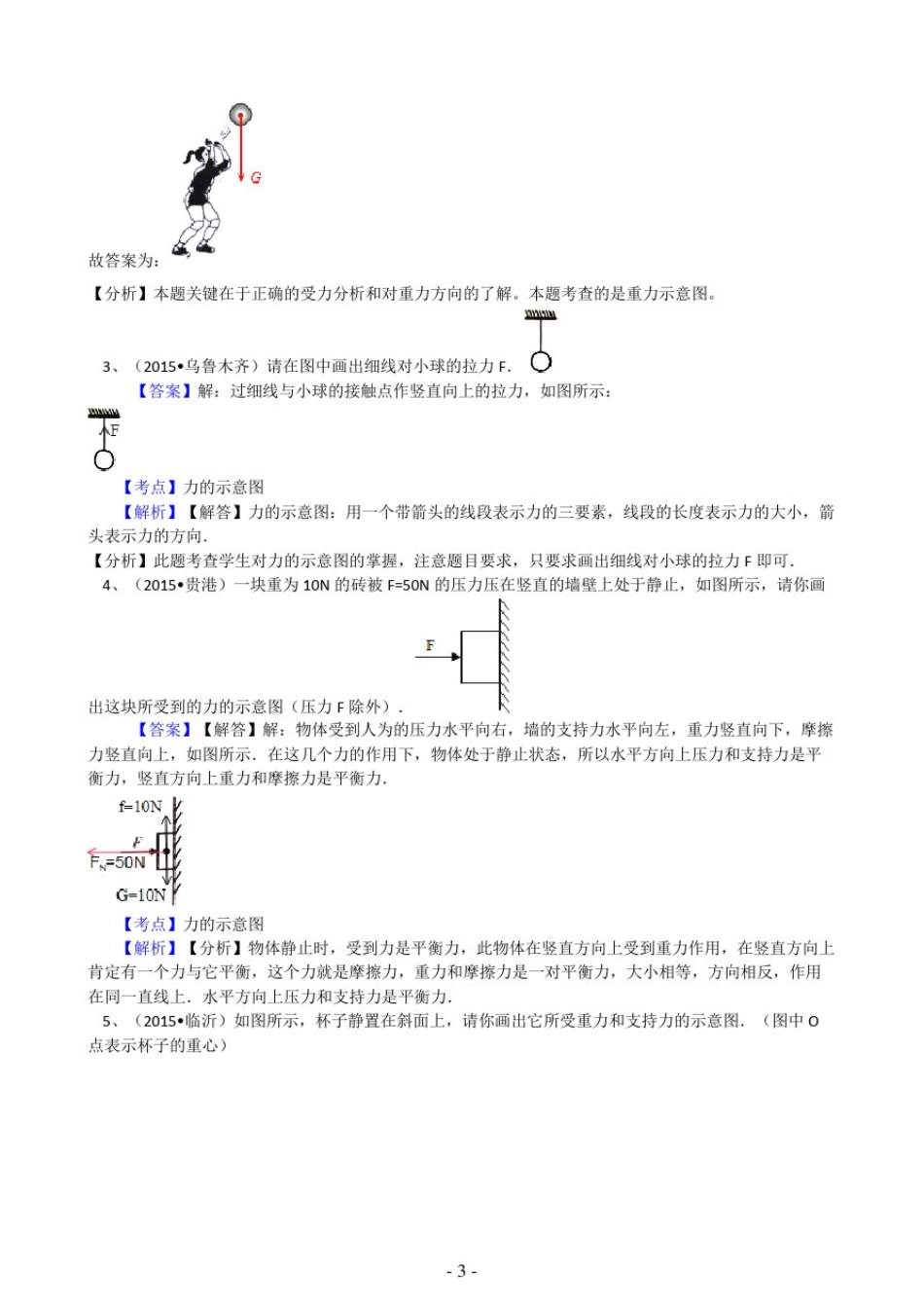--2018年八年级物理下册作图精选(50道)_第3页