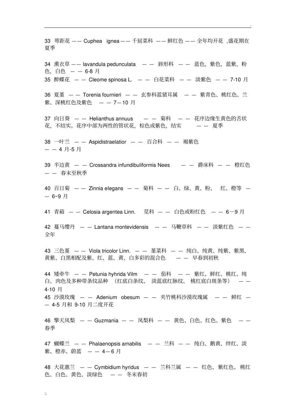 常用园林植物花期一览表_第3页