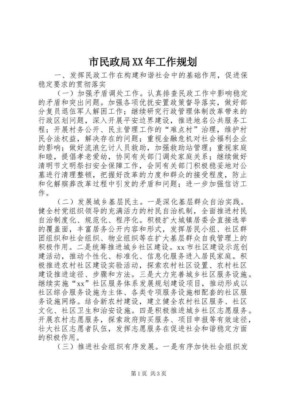 市民政局工作规划_第1页