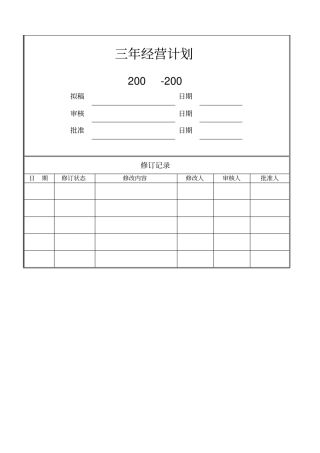 三年经营计划参考