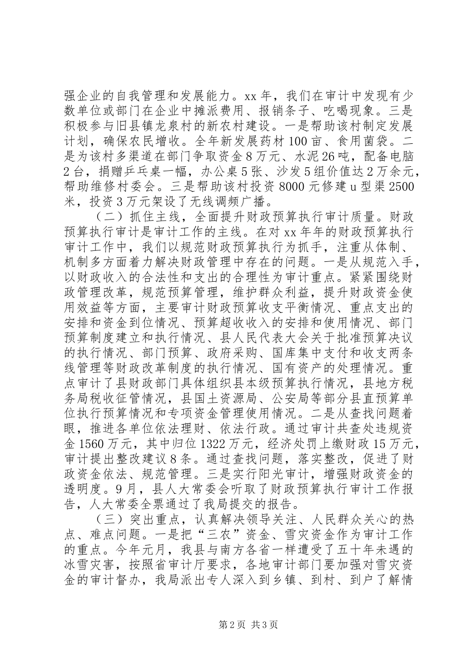 县审计局审计工作总结范文_第2页