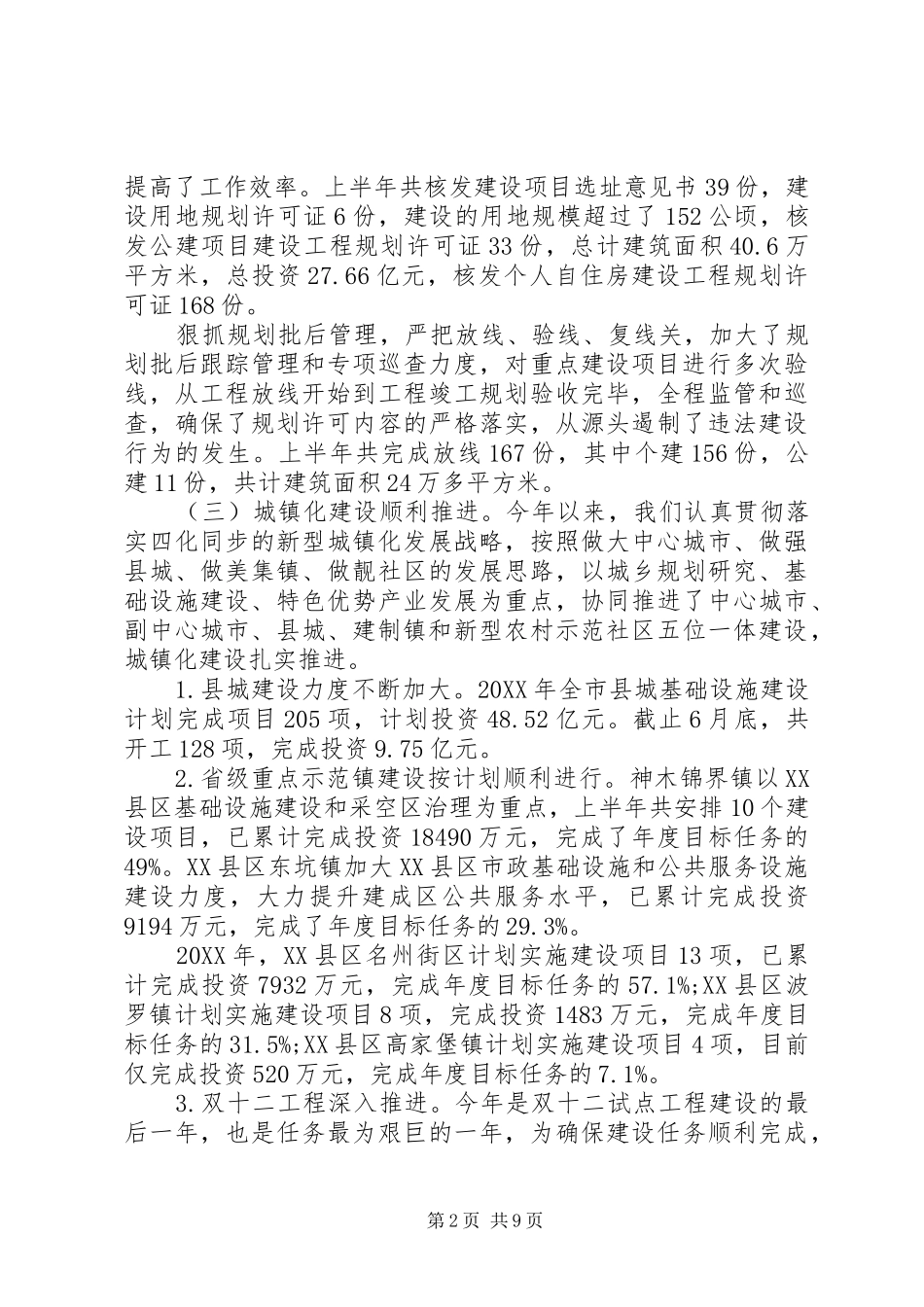 市城乡建设规划局半年工作总结_第2页