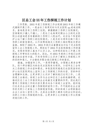 区总工会工伤探视工作计划