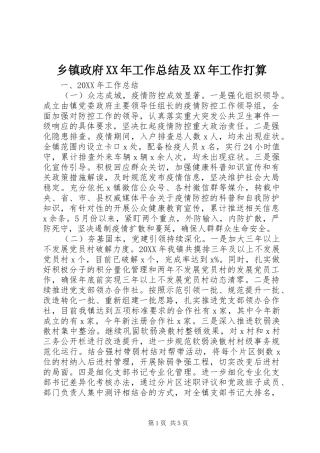 乡镇政府工作总结及工作打算