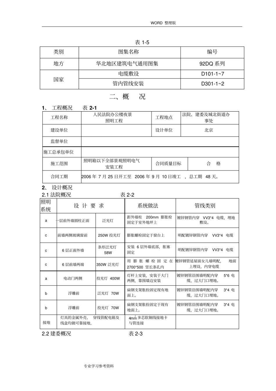 办公楼夜景照明工程的施工方案设计_第3页