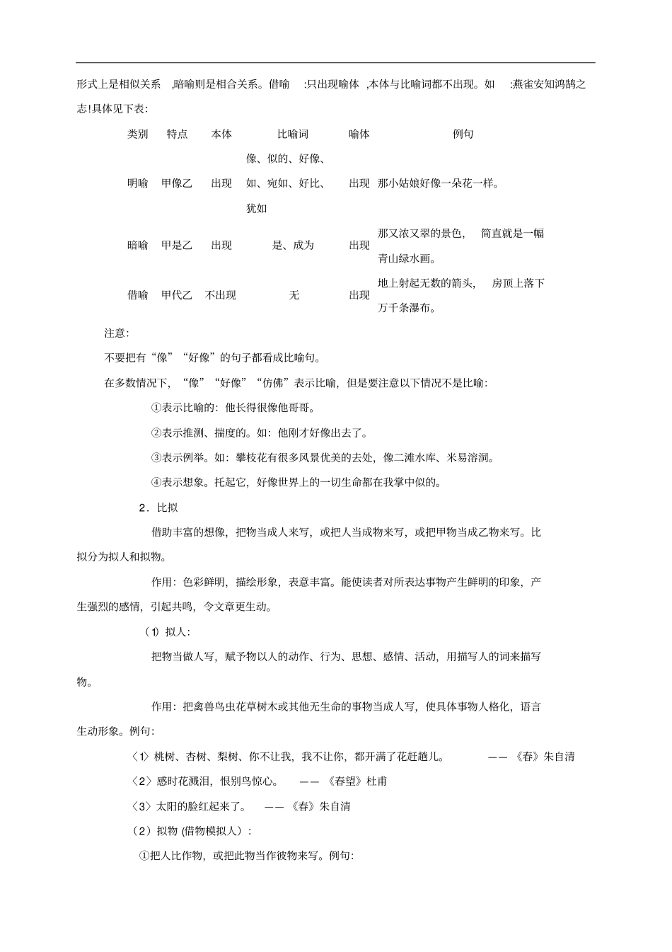 常见的修辞手法与作用专项训练_第2页