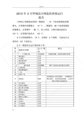 天网监控系统运行报告