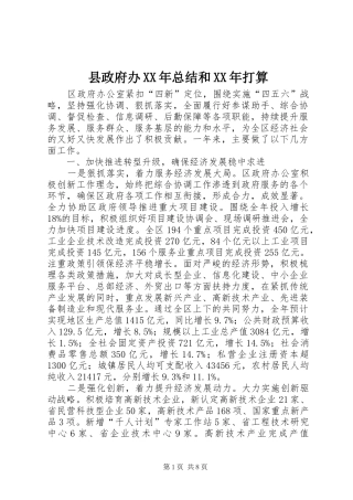 县政府办总结和打算