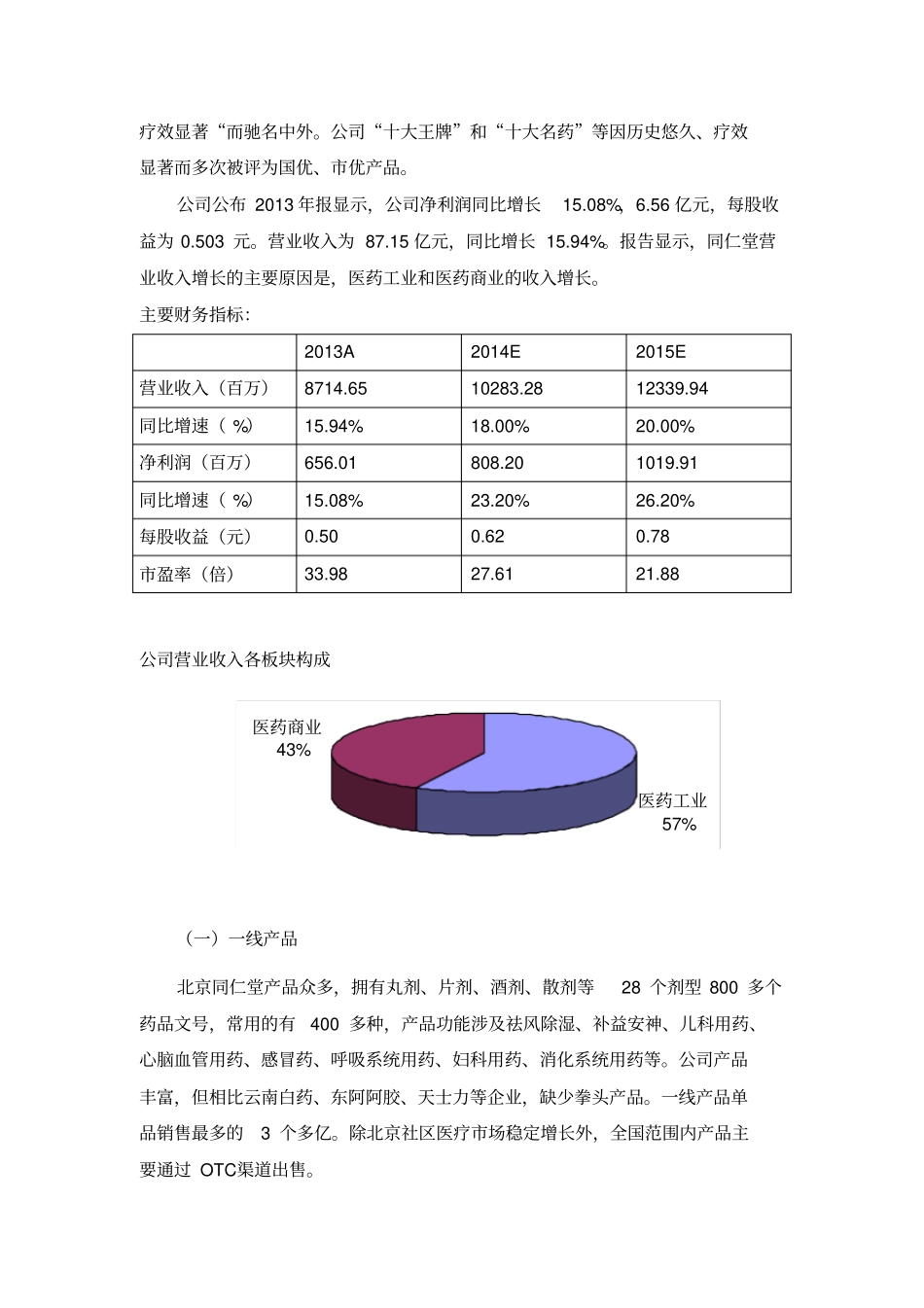 同仁堂集团投资价值初步分析报告_第2页