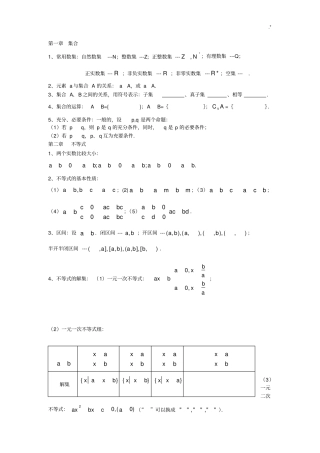 安徽地区对口高考数学复习资料纲要(资料整理)