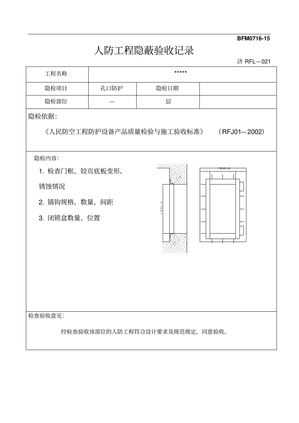 人防隐蔽工程验收记录汇总(1)_第1页