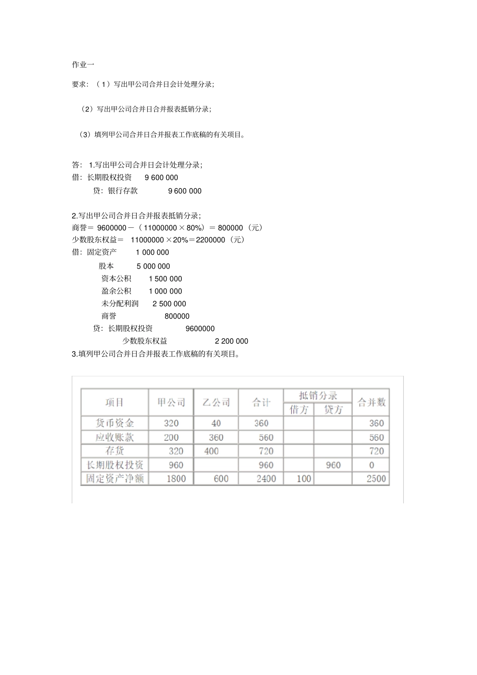 (完整word版)2018年电大高级财务会计形考任务答案全1~4_第1页