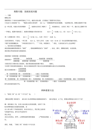 小学奥数浓度问题