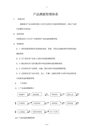 产品溯源管理体系文件