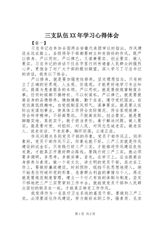 三支队伍学习心得体会