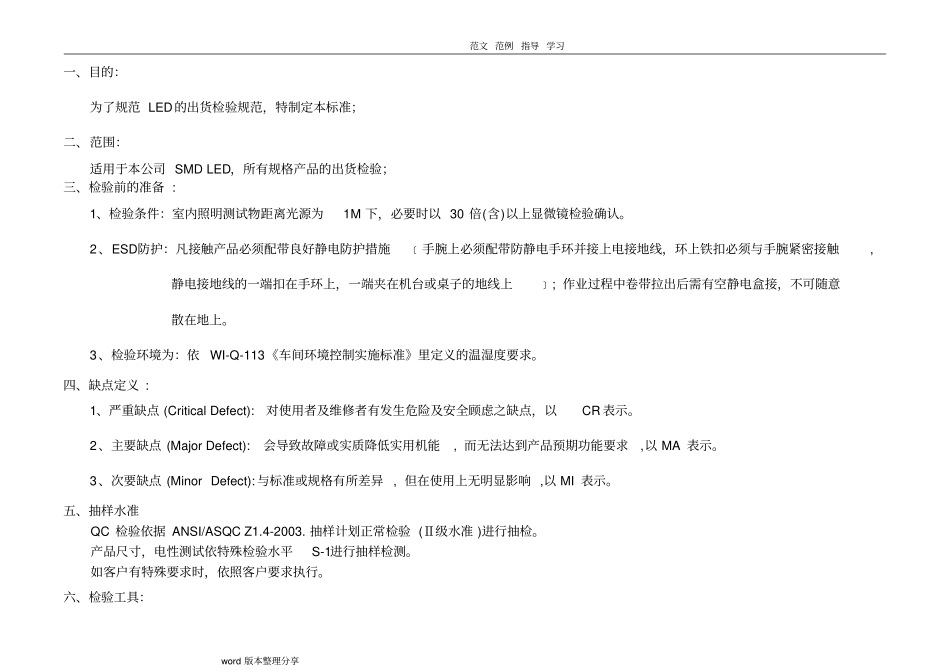 出货检验规范方案_第1页