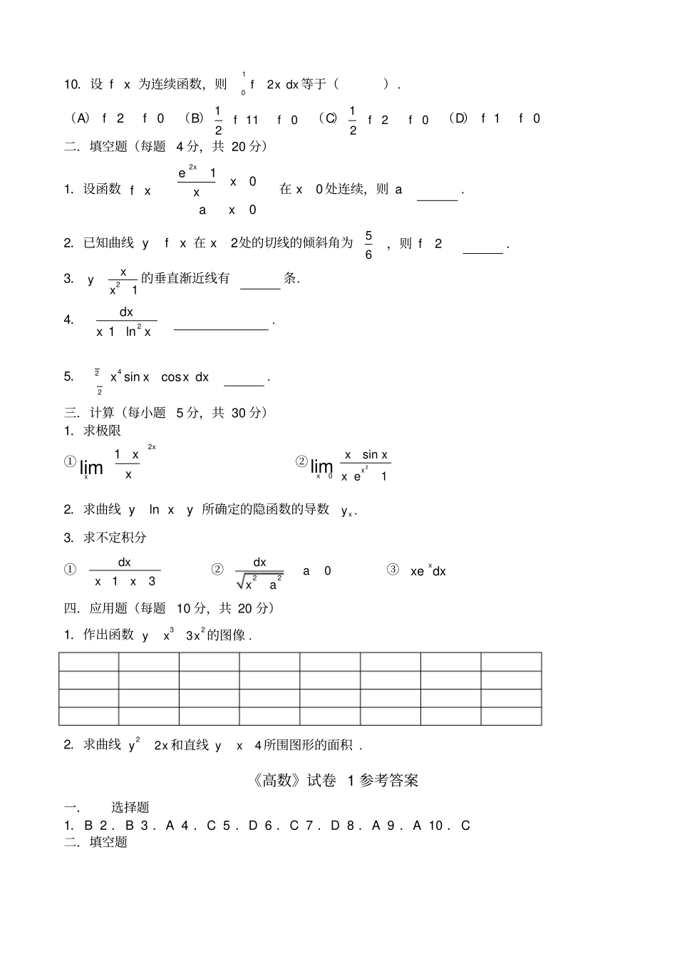 大学高等数学上考试题库附答案_第2页