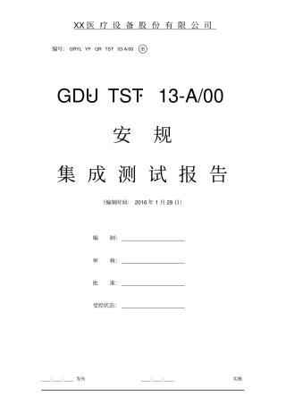 安规集成测试报告