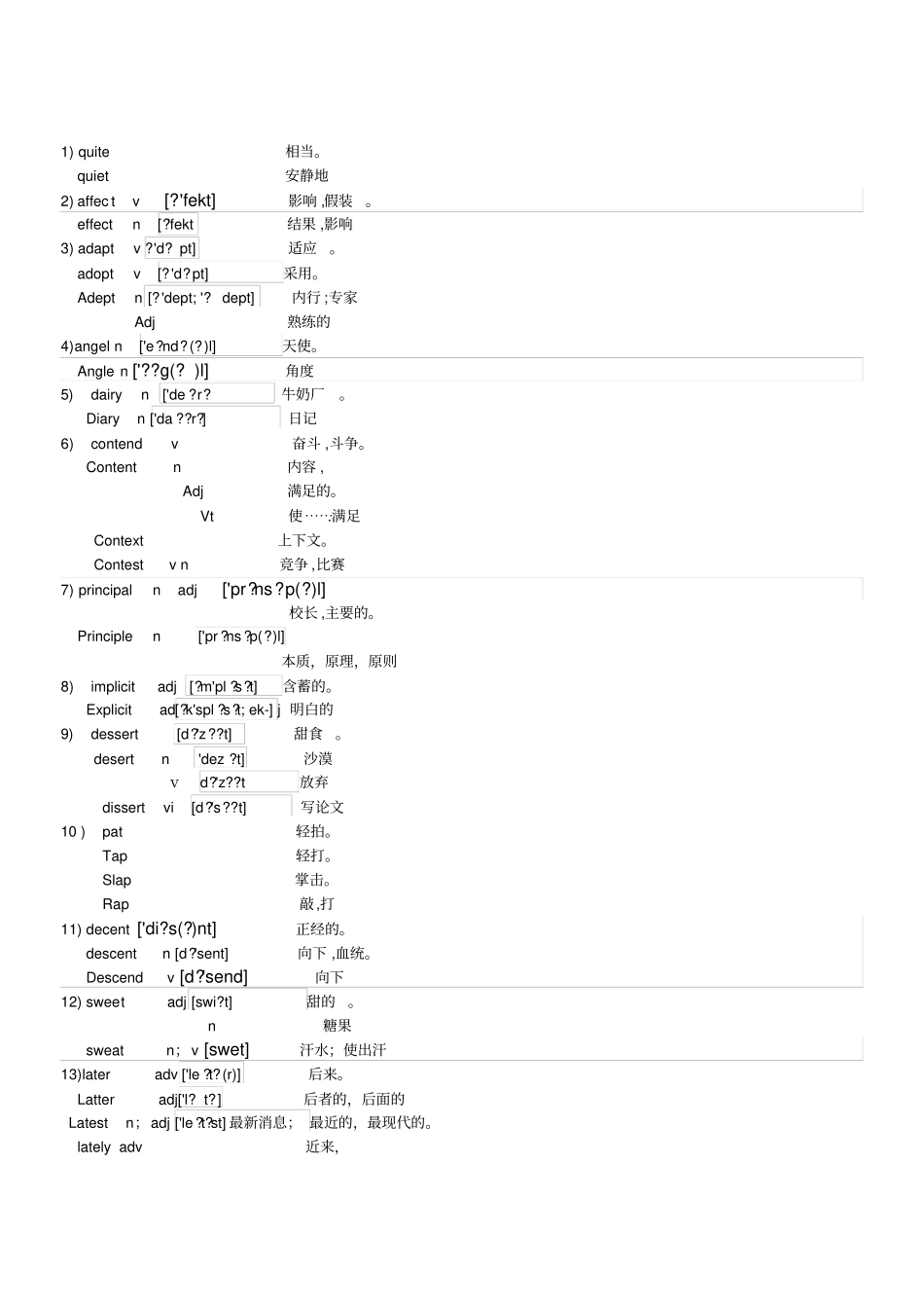 (完整版)拼写相近英语单词_第1页