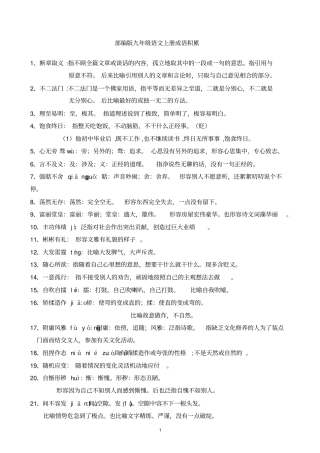 (完整word版)部编版九年级上下册语文成语积累-