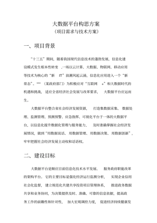 大数据平台构思方案