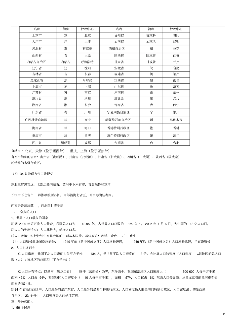 人教版八年级地理复习提纲_第2页