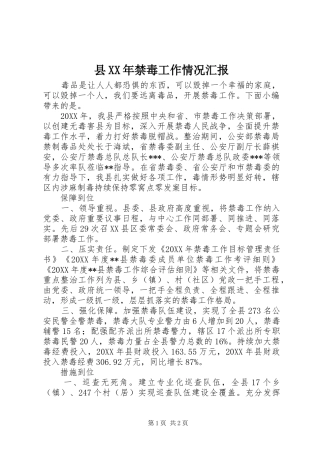 县禁毒工作情况汇报