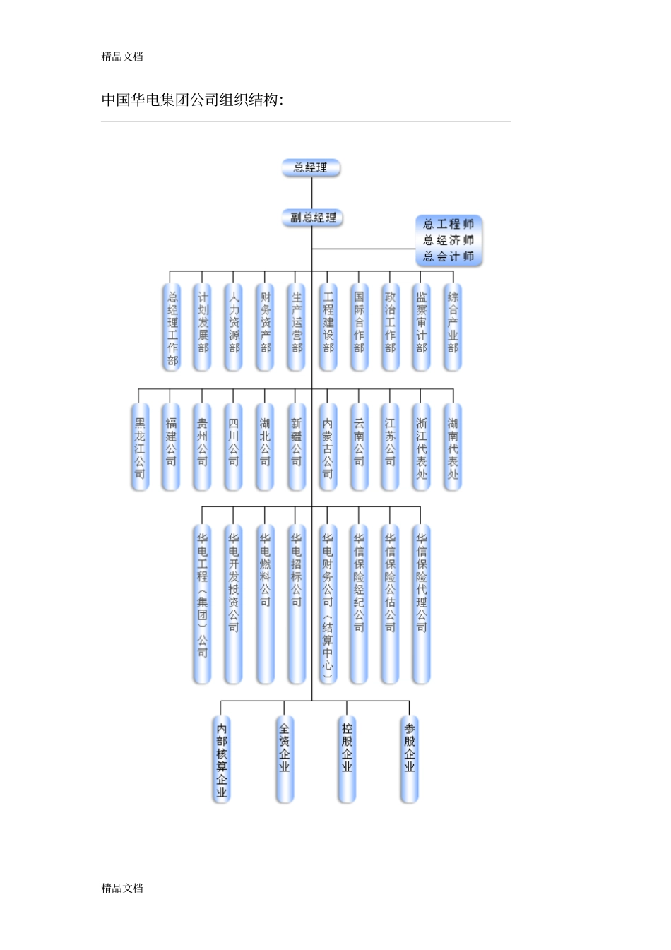 中国华电集团公司组织结构资料_第1页