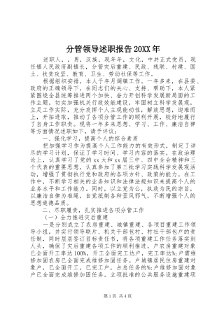 分管领导述职报告