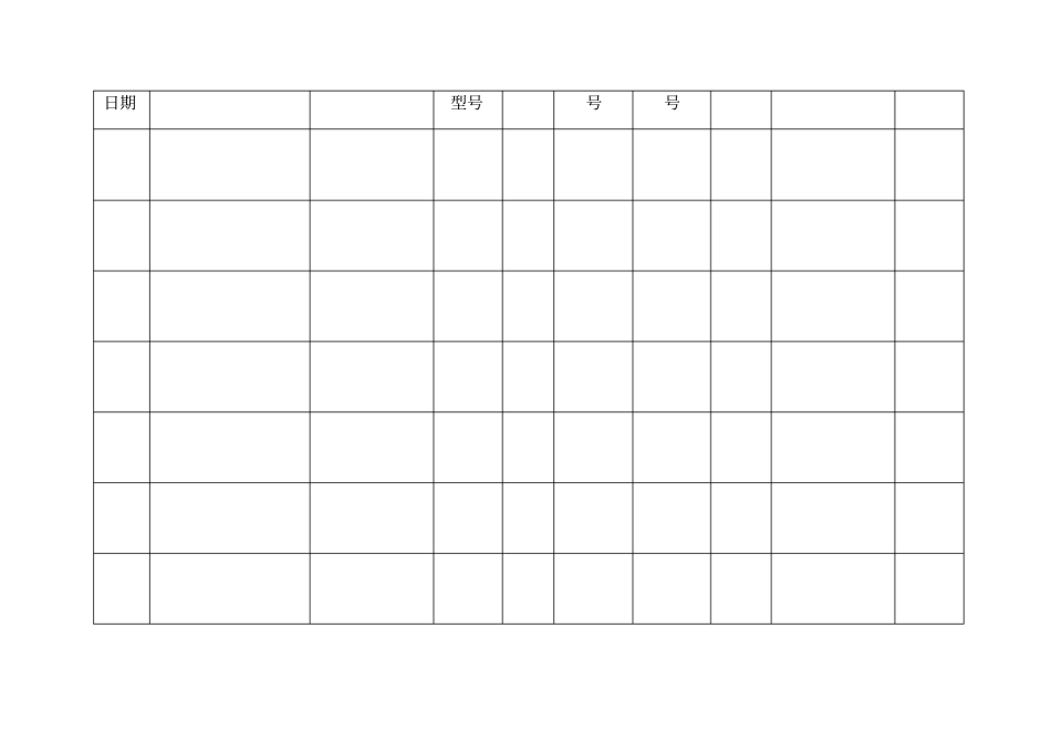 医疗器械各种记录表格(横表)_第3页