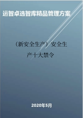 (新安全生产)安全生产十大禁令