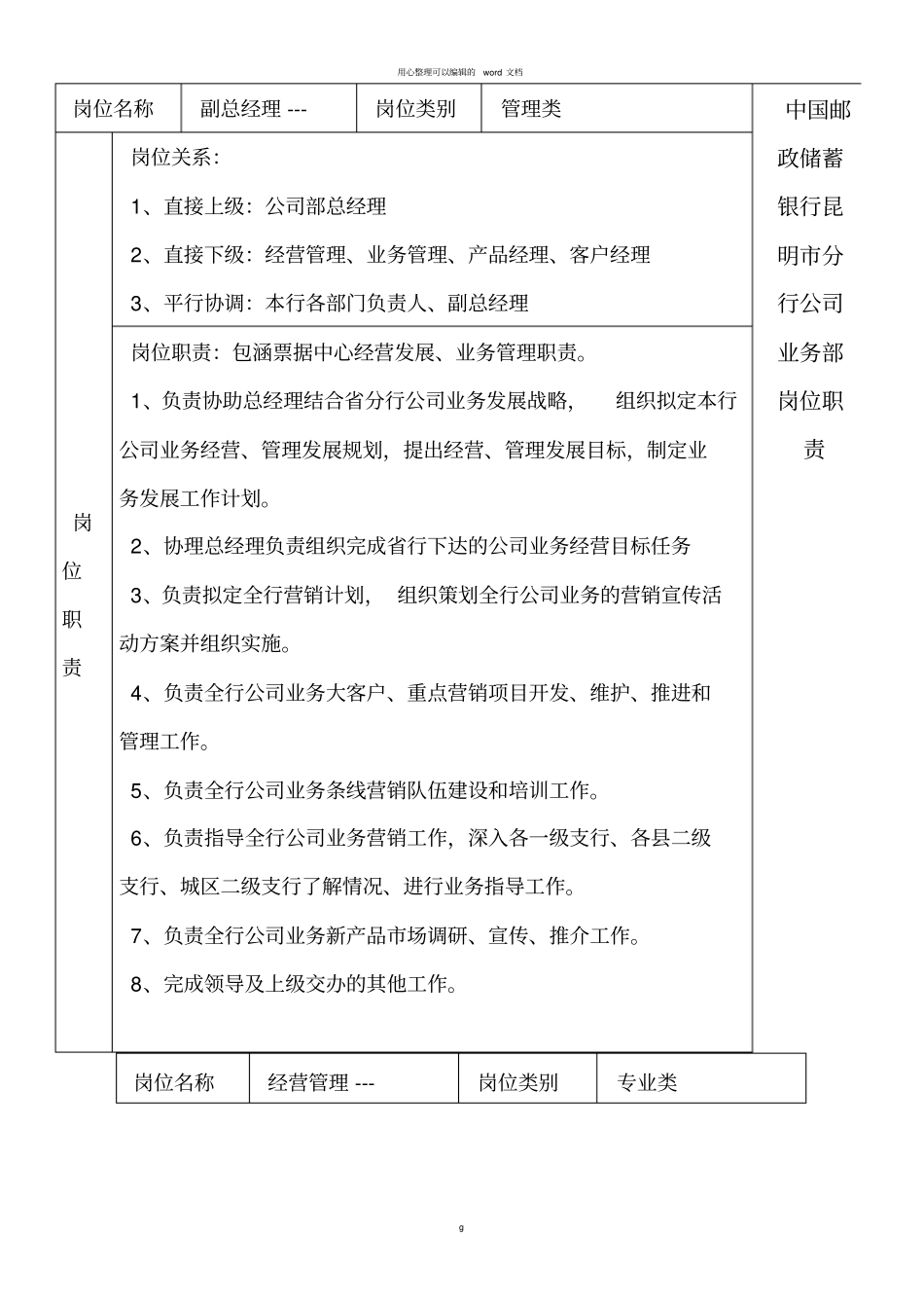 商业银行公司业务部各岗位职责_第2页
