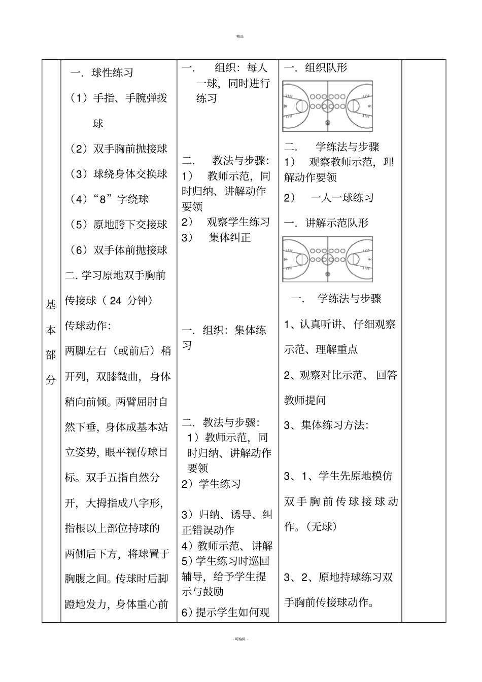 原地双手胸前传接球教案_第3页