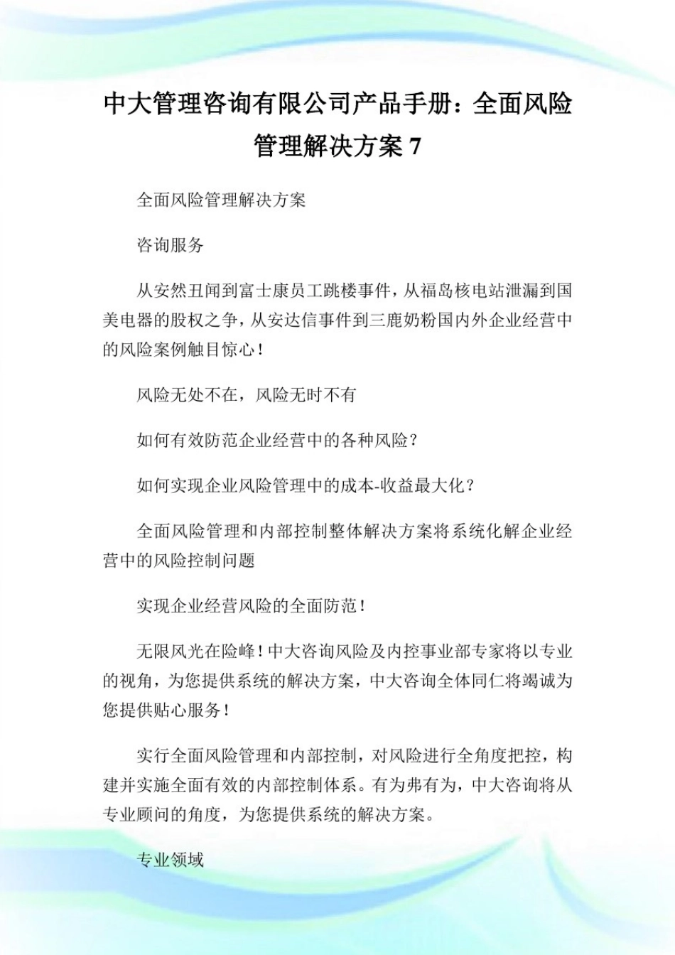 中大管理咨询有限公司产品手册：全面风险管理解决方案2完整篇.doc_第3页