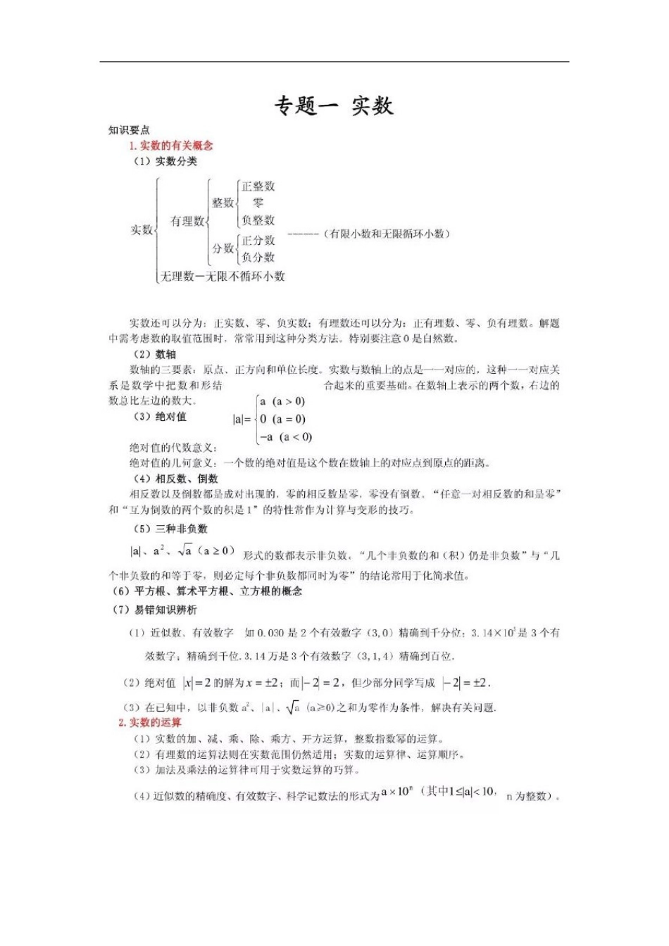 初中数学-10大专题知识归纳_第1页