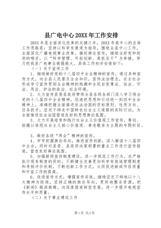 县广电中心工作安排