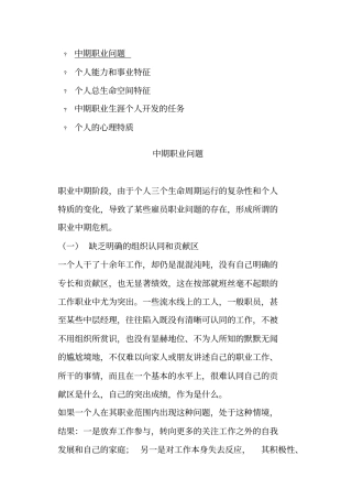 中期职业生涯规划