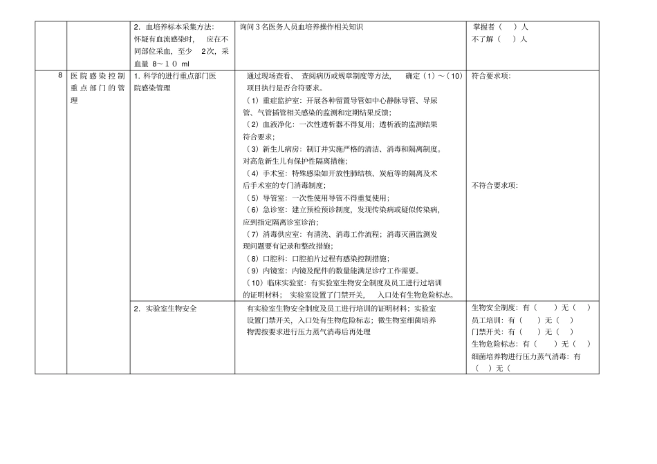 医院感染管理质量检查标准(试行)---文本资料_第3页