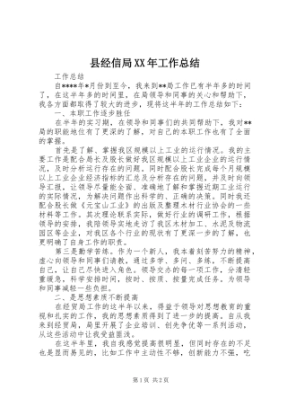 县经信局工作总结