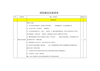场馆建设设备清单