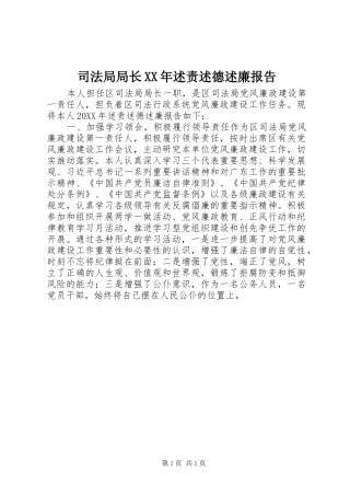 司法局局长述责述德述廉报告