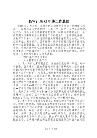 县审计局终工作总结