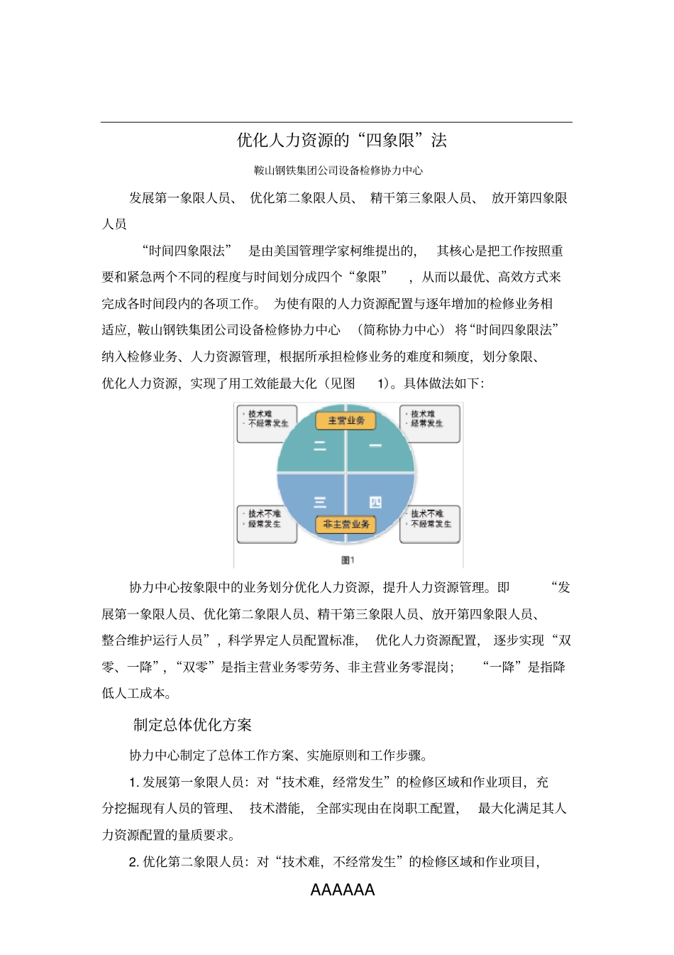 优化人力资源的“四象限”法_第1页