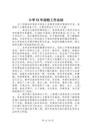 小学迎检工作总结